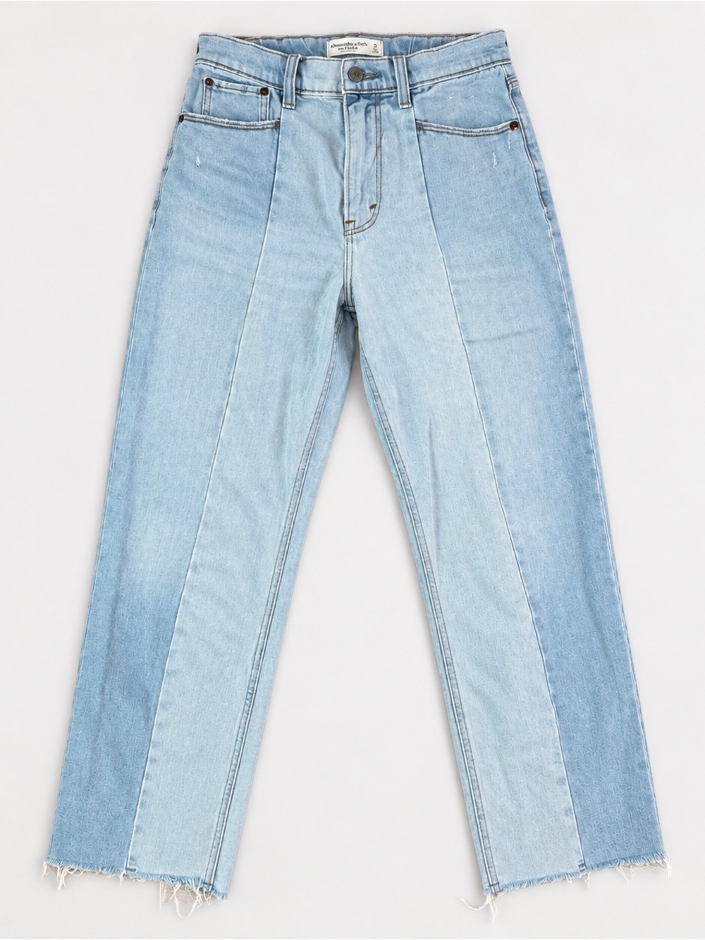 Abercrombie Curve Love Two Tone Jeans 27/4 Ankle Straight High Rise